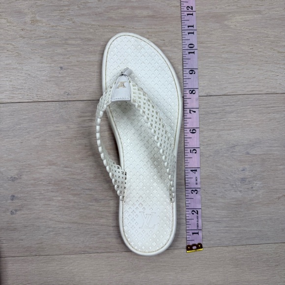 Louis Vuitton Blue Perforated Rubber Tattoo Thong Sandals  Louis Vuitton White Perforated Rubber Tattoo Thong Sandals